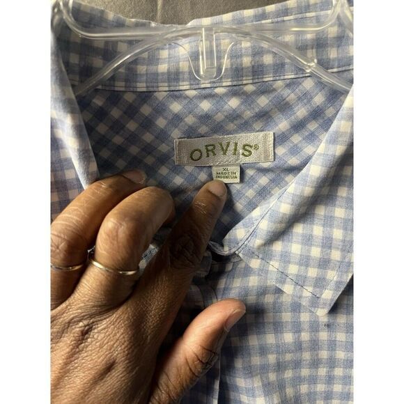 Orvis Shirt Womens Vintage XL Plaid Long Sleeve Button Up Roll Tab - Picture 3 of 6
